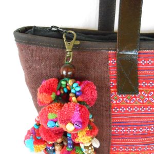 Colorful Little Claw Pom Poms Keychain Zip Pull Bag Accessory Decoration by Handmade. (AC1003)