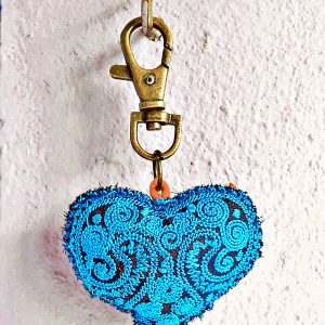 Cute Colorful Heart Keychain Zip Pull Bag Accessory Decoration by Handmade. (AC1001)