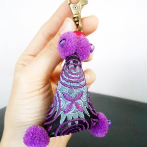 Tiny Triangle Pillow Keychain, Zip Pull Bag Accessory Decoration Thailand Handmade. (AC1015)