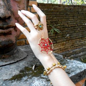 Dreamcatcher Bracelet Pendent Wax Thread Boho Hippie Style Thailand Handmade Jewelry. JB1058