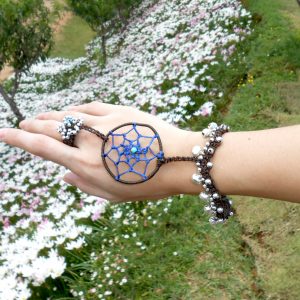Dreamcatcher Bracelet Pendent Wax Thread Boho Hippie Style Thailand Handmade Jewelry. JB1059